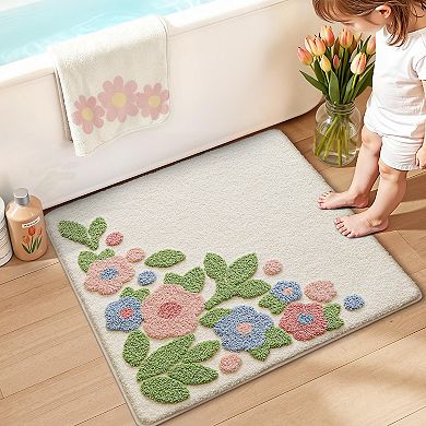 Luxury White Bath Rug: Soft, Absorbent, Non-Slip, Machine Washable, Quick Dry, Perfect for Home Deco