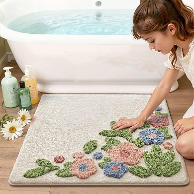 Luxury White Bath Rug: Soft, Absorbent, Non-Slip, Machine Washable, Quick Dry, Perfect for Home Deco