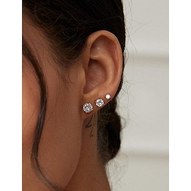 ZUQIETA 6-Pair Hypoallergenic Studs - Surgical Steel Flat Back Earrings for Cartilage