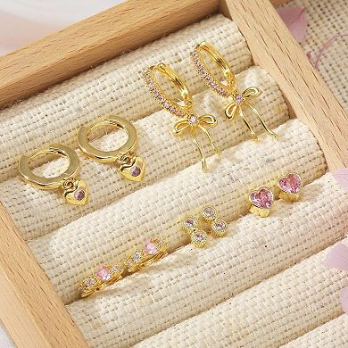 ZUQIETA Luxe CZ Earring Set for Women - 14K Gold Plated Diverse Designs & Gift Ready