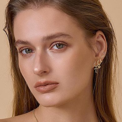 ZUQIETA Luxe CZ Earring Set for Women - 14K Gold Plated Diverse Designs & Gift Ready