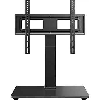 ZUQIETA Tempered Glass TV Stand Base - Swivel & Height Adjustable for 32-70” TVs up to 88 lbs