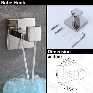 4-Piece Stainless Steel Bathroom Hardware Set: Polished Chrome Towel Bar & Holder