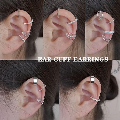 ZUQIETA Clip-On Ear Cuffs for Women - No Piercing Gold Plated & Lightweight