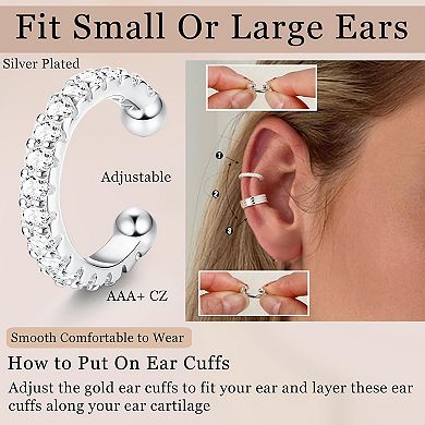 ZUQIETA Clip-On Ear Cuffs for Women - No Piercing Gold Plated & Lightweight