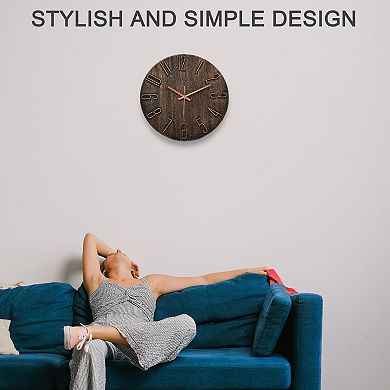 12" Silent Wall Clock with Large Numbers: Modern Design for Offices, Homes, Kitchens