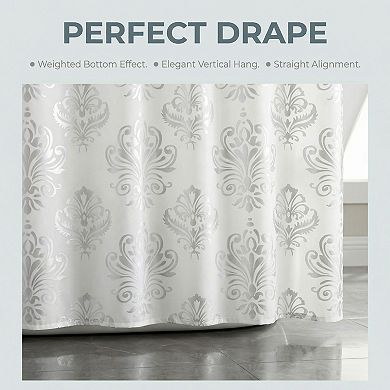 Translucent PEVA Shower Curtain Sets, Printed Bath Curtain with 12 Hooks, Elegant Bathroom Decor