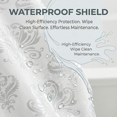 Translucent PEVA Shower Curtain Sets, Printed Bath Curtain with 12 Hooks, Elegant Bathroom Decor