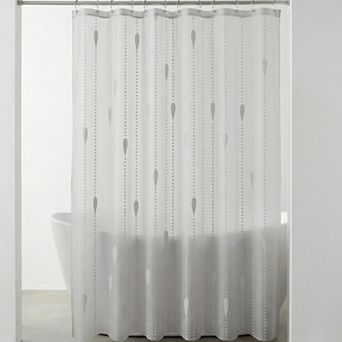 Semi Transparent EVA Shower Curtain, Waterproof Bath Shower Curtain Sets with 12 Hooks, Cute Pattern