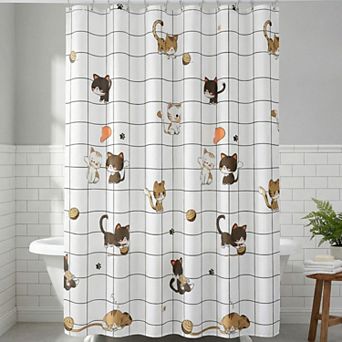 Printed Shower Curtain,Waterproof PEVA Bath Shower Curtain Sets with 12 Hooks for Bathroom Decor