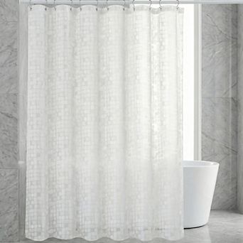 Waterproof PEVA Shower Curtain with 12 Hooks, Semi Transparent Privacy Protection