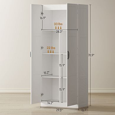 HOMCOM Kitchen Pantry Cabinet with Soft-Close Hinges Kitchen Cabinet