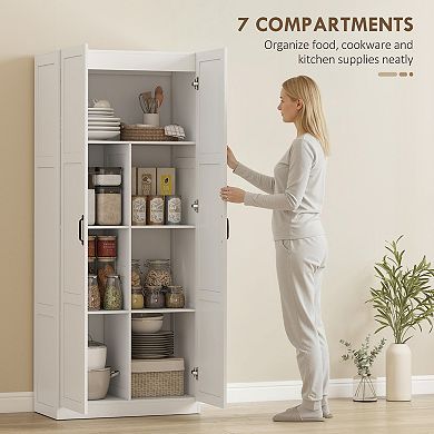 HOMCOM Kitchen Pantry Cabinet with Soft-Close Hinges Kitchen Cabinet