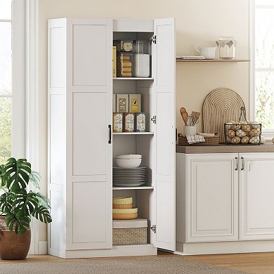 HOMCOM Kitchen Pantry Cabinet with Soft-Close Hinges Kitchen Cabinet