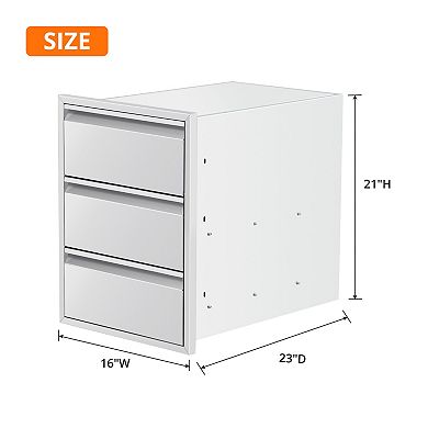 Three-Layer Stainless Steel Outdoor Kitchen Drawer