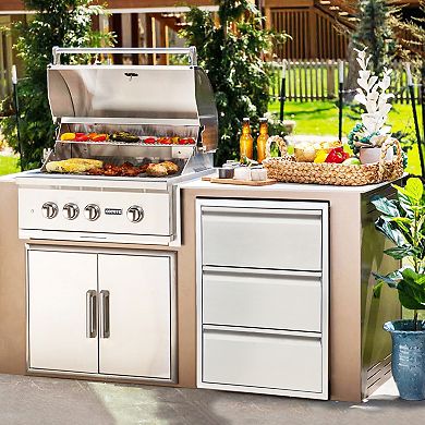 Three-Layer Stainless Steel Outdoor Kitchen Drawer