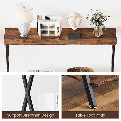 Console Table with Storage Shelf