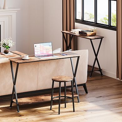 Console Table with Storage Shelf