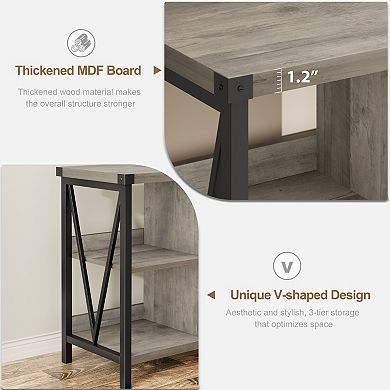 8 Cube Bookshelf Storage Organizer with Industrial Metal Frame