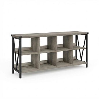 8 Cube Bookshelf Storage Organizer with Industrial Metal Frame