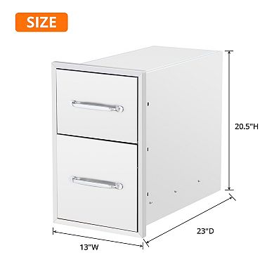 Two-Layer Stainless Steel Outdoor Kitchen Drawer