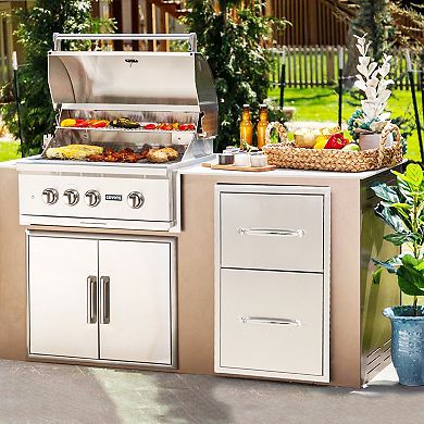 Two-Layer Stainless Steel Outdoor Kitchen Drawer
