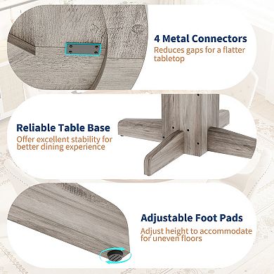 47" Round Dining Table for 4-6