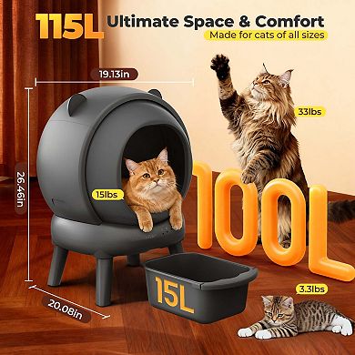 Suon Line Shop Self Cleaning Litter Box, 100 L+15L Automatic Cat Litter Box Self Cleaning