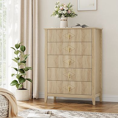 5 Drawer Wave Front Chest of Drawers