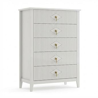 5 Drawer Wave Front Chest of Drawers