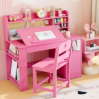 Kids Study Desk & Chair Set with Storage