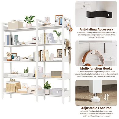 Modern Industrial L-Shaped Corner Bookshelf