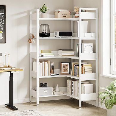 Modern Industrial L-Shaped Corner Bookshelf