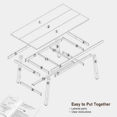 Industrial Dining Table for 6-8 People