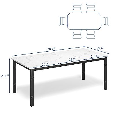 79" Large Industrial Dining Room Table