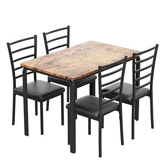 5 pc Kitchen Dining Room Table Chair Set for Small Space