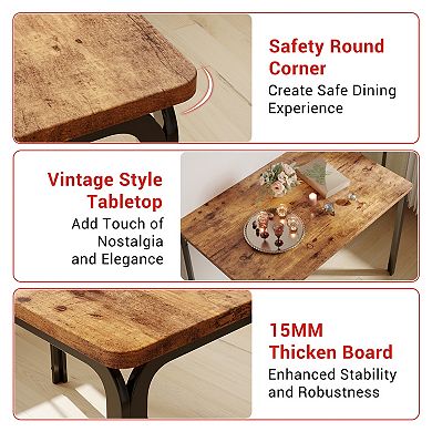 5-Piece Kitchen Dining Room Table Chair Set for Small Space