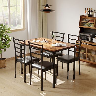 5-Piece Kitchen Dining Room Table Chair Set for Small Space