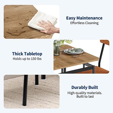 Modern 3-Piece Dining Table Set for 2