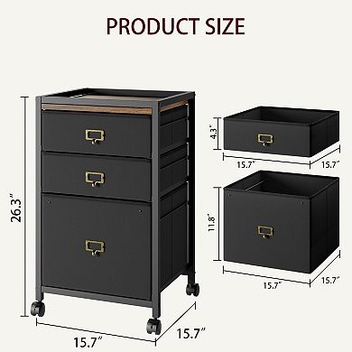 Three Cloth Pull-Out Tables Under Standing Cabinet