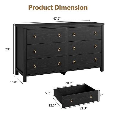 Chest of 6 Drawers in Tall Dresser