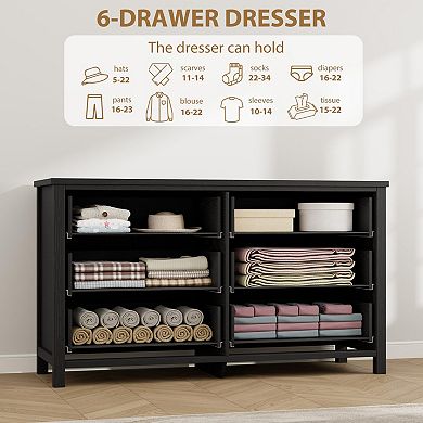 Chest of 6 Drawers in Tall Dresser