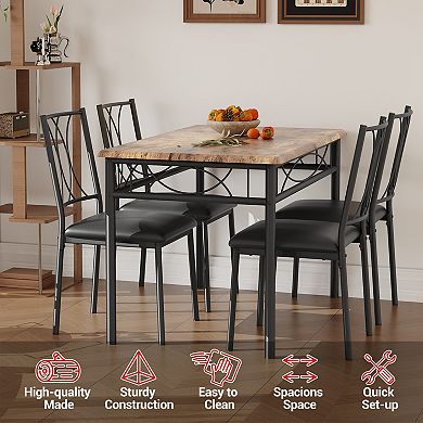 5-Piece Dining Table Set for 4