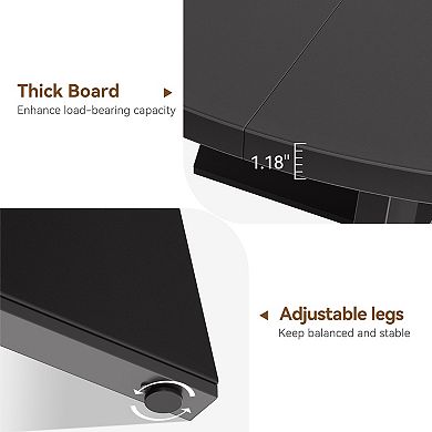 47" Round Wooden Farmhouse Dining Table