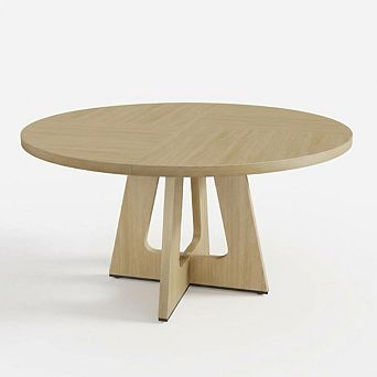 47" Round Wooden Farmhouse Dining Table