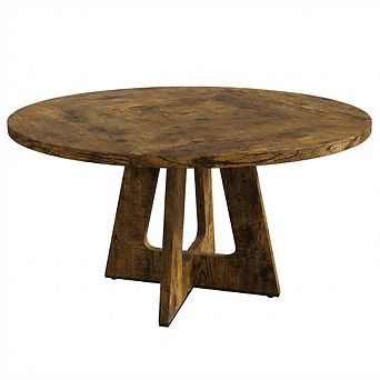 47" Round Wooden Farmhouse Dining Table