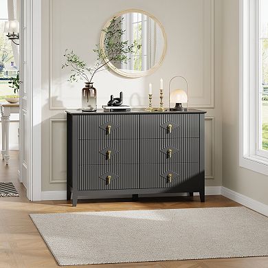 6 Drawer Wave-Front Chest of Drawers