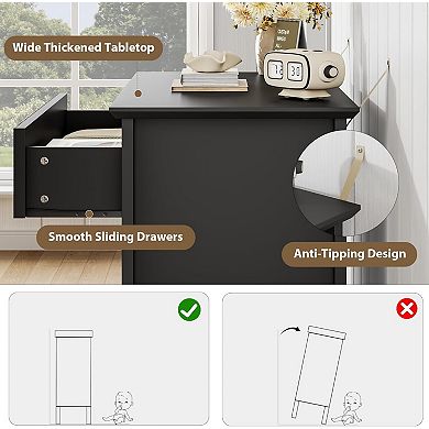 Fluted 3 Drawer Dresser Set of 2