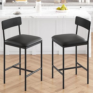 Bar Stools Set of 2 with Backrest