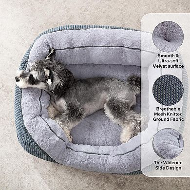 Washable Calming Dog Bed Anti-Slip Warming Durable